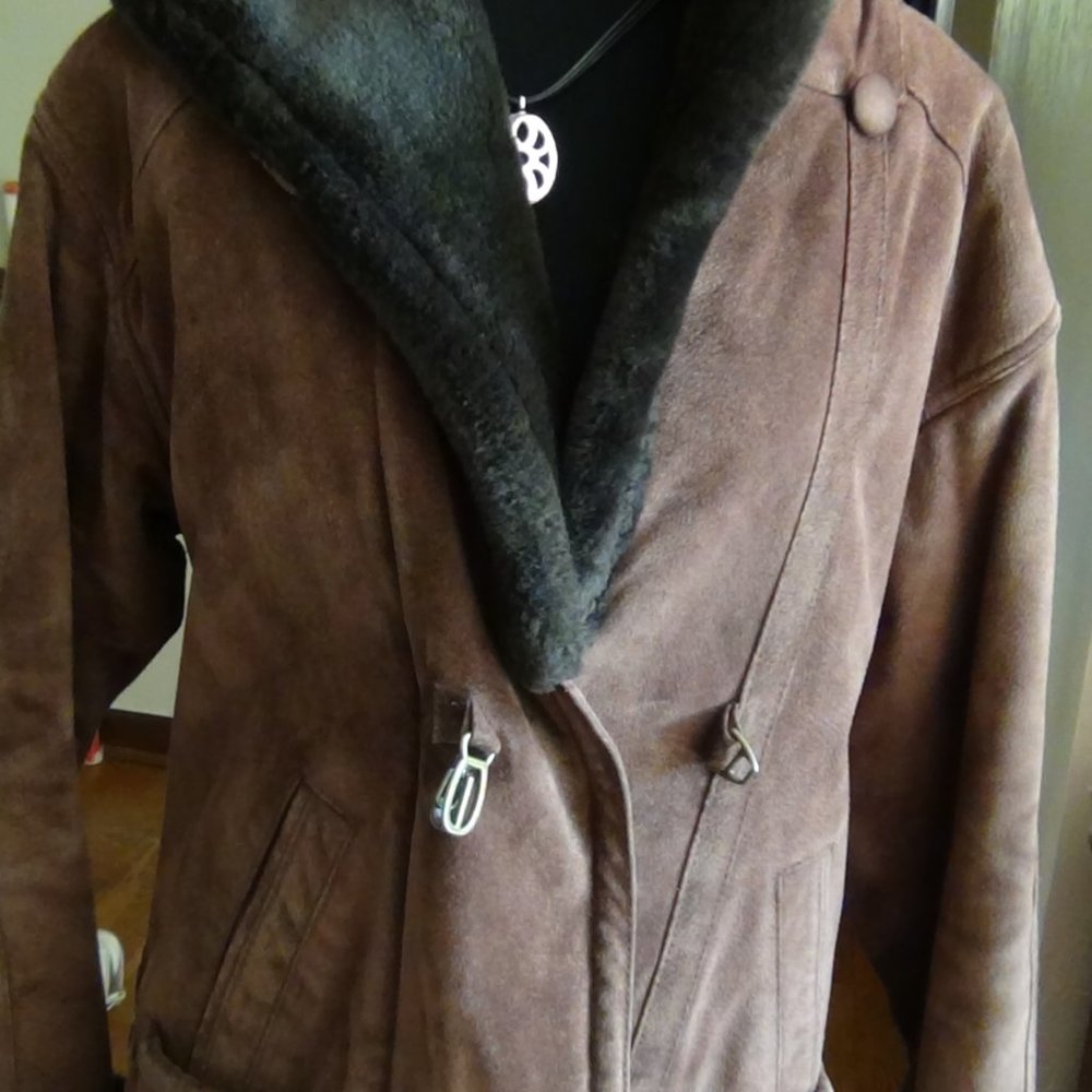Victoria Secret Women's Suede Winter Coat-Small